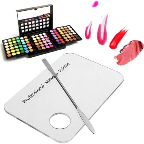 Acrylic Cosmetic Makeup Mixing Plate Nail Art Polish Gel Foundation Eyeshadow Eyes Mixing Palette with Spatula Rod Tool Set