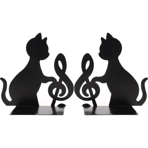 Hollow-out Nonskid Thickening Iron Metal Bookends Book Organizer for Library School Office Home Study Desk Organizer G88D