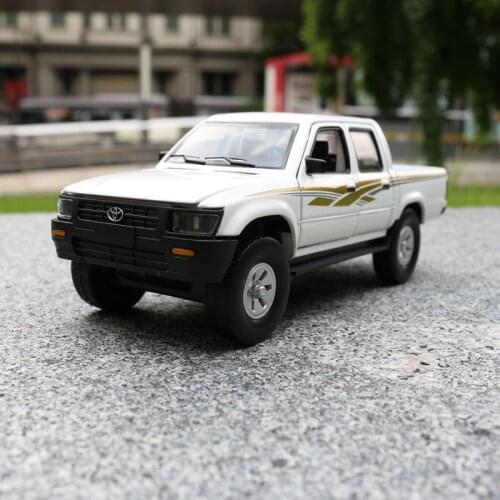 JACKIEKIM/1:32 Scale/Diecast Toy Model/TOYOTA Hilux Pickup Truck/Sound & Light Car/Doors Openable/Educational Collection/Gift