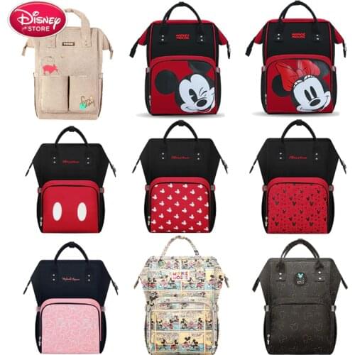 Disney Mummy Bag Maternity Nappy Bag Large Capacity Baby Minnie Mickey Mouse Diaper Backpack Travel Nursing Bags for Baby Care