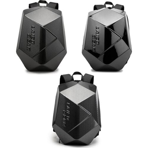 Carbon Capacity Motorcycle Helmet Bag Waterproof Expandable Cycling Equipment Storage Reflective Traveling Motorbike Backpack