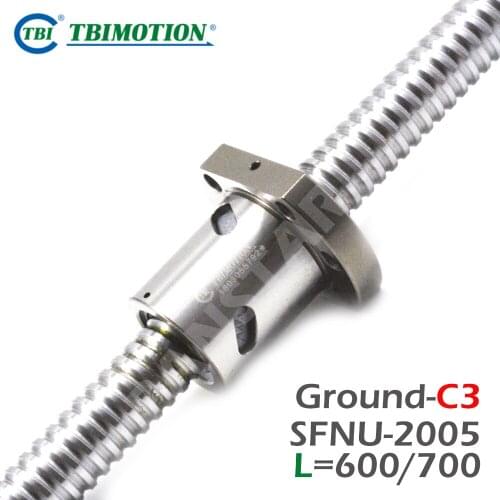 TBI Motion SFNU2005 C3 Ground 5mm lead Ball Screw 600mm 700mm Professional thread shaft High Precision Flange CNC Grind