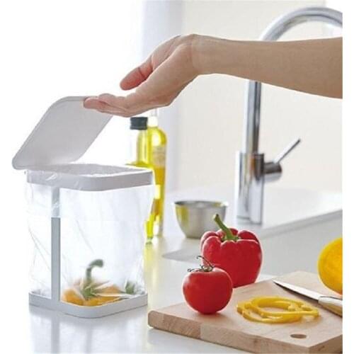 Creative Personality Originals Metal Marble Countertop Trash Can Garbage Bag Holder for Home Kitchen with Lid(3 Color)