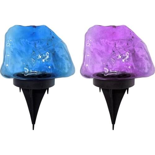 Outdoor Solar LED Color Light Waterproof Fake Stone Lawn Lamp Colorful Rotating Solar Light Garden Decor Home Decoration