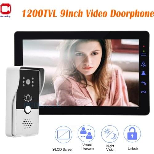 REDEAGLE Wired Video Doorbell Door Phone Intercom Picture/Video Recording Door Access Control 9 inch LCD Display IR Camera