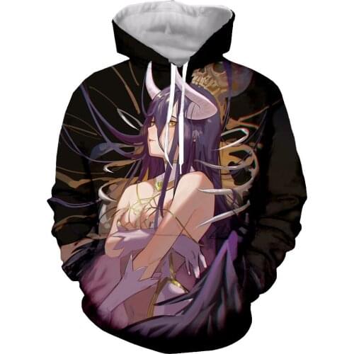 Overlord Albedo Funny New Fashion Long Sleeves 3D Print Zipper/Hoodies/Sweatshirts/Jacket/Men/women dropshipping