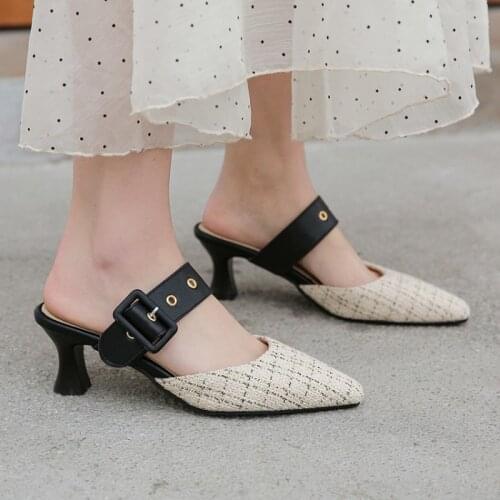 Pointed Toe High Heel Slippers High Heel Slippers Sandals Woman Shoes Sandalias Flip Flop High-heeled Slippers Outdoor Leisure