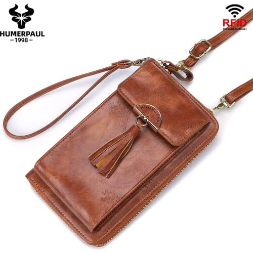 2021 Women Messenger Shoulder Bags Retro Wallet Famous Brand Cell Phone Bags Card Holders Handbag Purse Ladies Clutch Long Strap