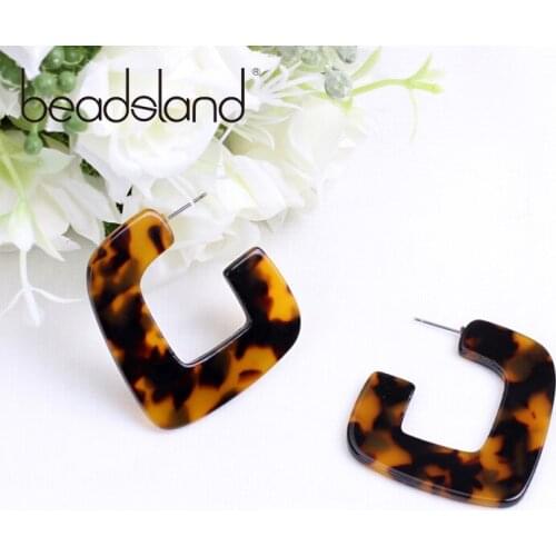 Beadsland Acetic Acrylic Ethnic Geometric Hoop Earrings Fashion Elegent Design Women Girls Dancing Party Christmas Gift 39924