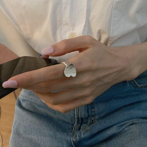 Fashion Irregular 925 Sterling Silver Ring Design Heart Rings For Women Ring 2021Trend Silver 925 Jewelry 2021Trend Adjustable