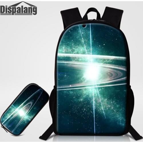 2 PCS Set Backpack For School With Pencil Case Universe Space Sublimation Bookbag For Children Galaxy Schoolbag For Elementary