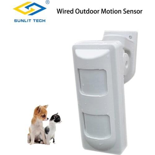 3Tech Wired Outdoor Waterproof Alarm Motion Detectors Pet Immune/Wide Angle/Curtain PIR Detector for House Alarm Security System