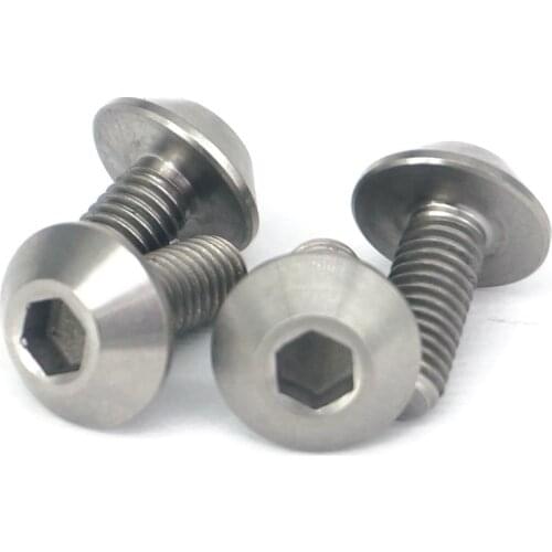 4 PCS M6x15mm Ti GR5 Titanium Umbrella Head Motorcycle Decorative Bolt