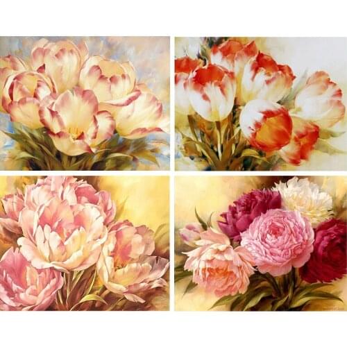 5D DIY Diamond Embroidery Tulip Handmade Craft Gift Full Round/square Diamond Mosaic Painting Patterns Rhinestone Home Decor