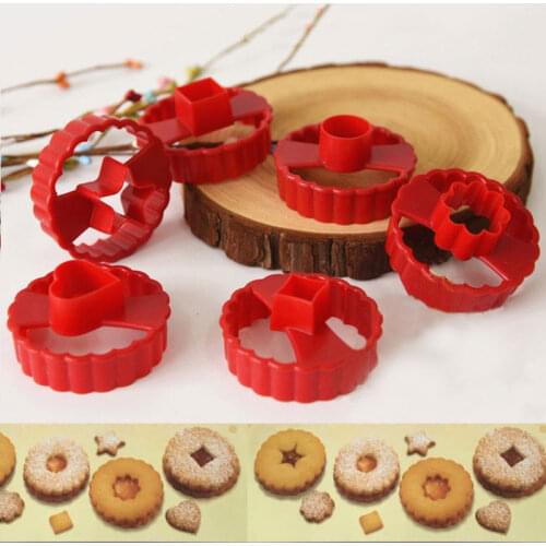 6pcs New Multifunctional Cookie Cutter Cake Decorating Fondant Cutters Tool Linzer Fudge Pastry Decoration Baking Tool DIY Mold