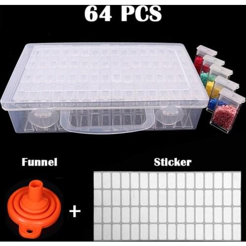 64/28 Bottles Diamond Painting Tools Accessories Storage Box Beads Container Diamond Embroidery Stone Mosaic Convenience Box