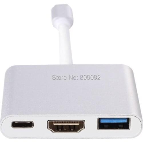 Aluminum 3 IN 1 Type C USB 3.1 to USB 3.0/HDMI/Type C Adapter Cable