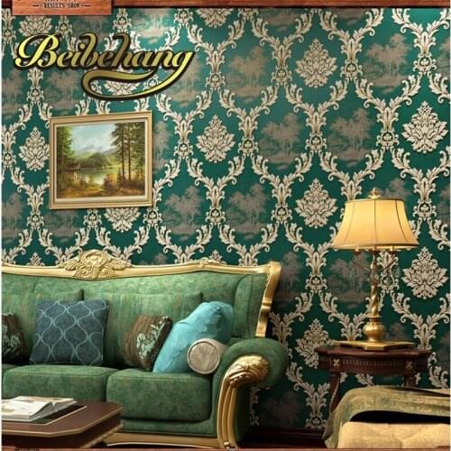 Beibehang European - style Damascus 3d three - dimensional non - woven living room bedroom TV background wallpaper