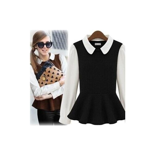 Free shipping The new 2014 removable doll atmosphere quality stitching wool shirt collar college
