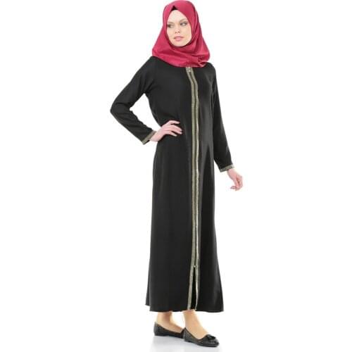 Zipper Black Prayer Gown Women Prayer Worship Casual