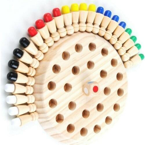 Wooden Color-match Chess Pieces Kids Wooden Memory Match Stick Chess Party Games Intelligence Development Toys Party Supplies