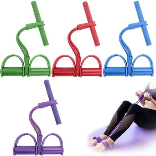 Fitness Gym 4Tube Resistance Band Latex Pedal Exerciser Sit-up Pull Rope Expander Elastic Yoga Equipment Pilates Home Workout