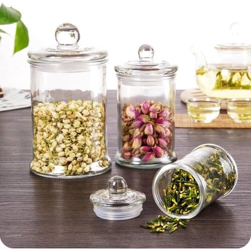 Airtight Glass Jar With Lid Tea Storage Canister Tea Coffee Sugar Storage Jars Glass Jars Containers For Dried Flower And Fruit