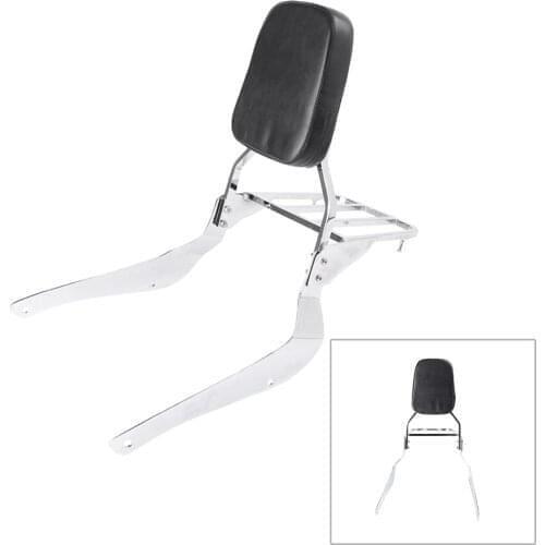 Chrome Motorbike Rear Passenger Backrest Sissy Bar w/ Luggage Rack Pad for Suzuki Volusia VL800 2001-2011