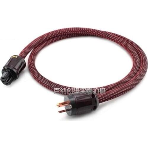 HIFI Audio Power Cable Power Amplifier Cord with US AU EU Plug AC Cable Line AMP CD Wire 24K Gold Plated