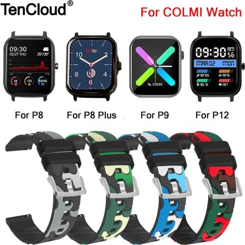 Camouflage Band For COLMI P8 Plus Pro SE Wrist Strap For COLMI P12 P10 P9 V31 V23 Pro Land 2S Replacement Belt Silicone Bracelet