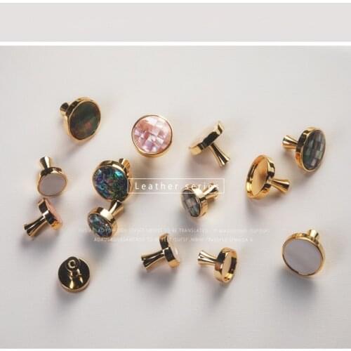 6-color pcs Furniture Gold Handles Drawer Knobs for Cabinet Kitchen Cupboard Pulls Wall Hanging Hooks Natural Sea Shell Hardware