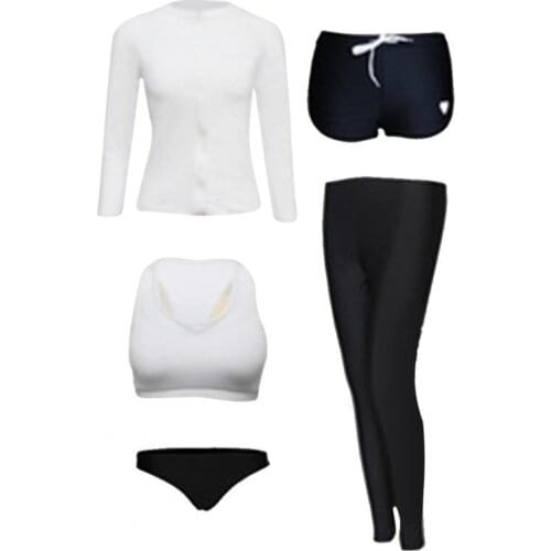 Fashion Women Long Sleeve Coverup Swimsuit Wrap Underwaist Shorts Swimwear Set