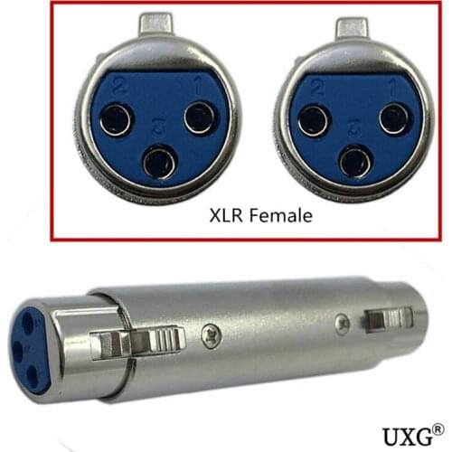 Newest 3 PIN XLR Female To XLR Female Jack Connector Microphone MIC Speaker Cable Extender Extension Adaptor connector