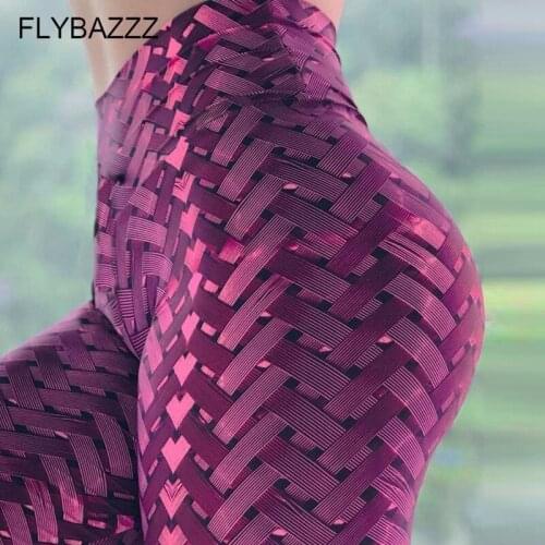 New Sexy Weave Printed Yoga Pants Running Gym Sport Leggings Tights Women Yoga Pant High Waist Push Up Fitness Leggins Trouser