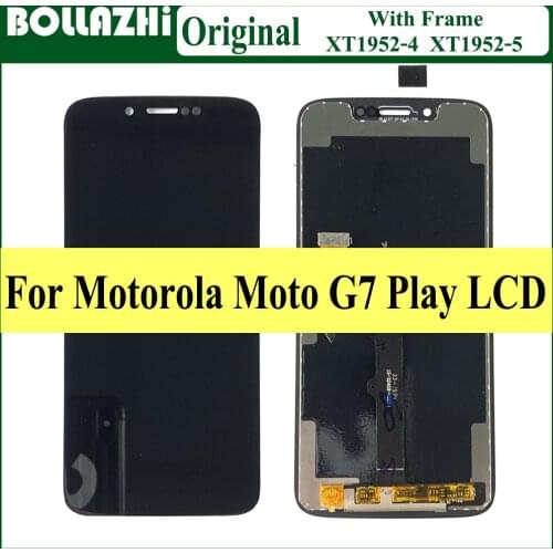 Original Display For moto g7 play LCD With Frame For MOTO G7 Play Screen Touch Digitizer Assembly Replacement XT1952-4 XT1952-5