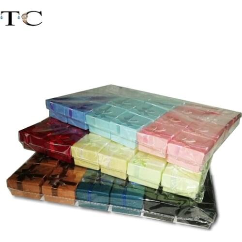 48pcs/lot Assorted Jewelry Gifts Boxes for Jewelry Display 4*4*3cm Assorted Colors Ring Box Small Gift Boxes