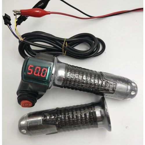 Twist throttle with digital display 12-100v +3 gears switch gas handle accelerator for MTB electric bike accessory scooter parts