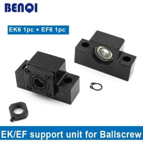 Ball screw support unit EK/EF6 for cnc 1pc EK6 fixed side +1pc EF6 floated side