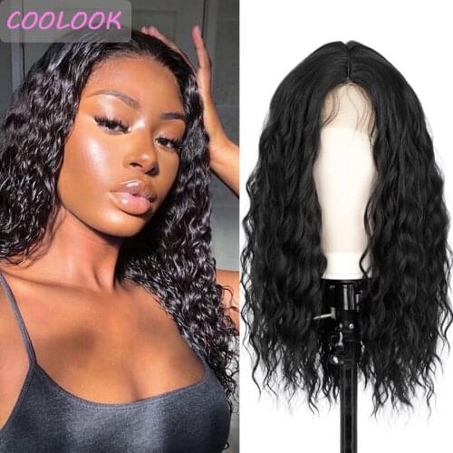 Synthetic Natural Wave Lace Wigs with Baby Hair 22''water Wave Lace Front Wigs for Women African American Loose Wave Wig Cosplay