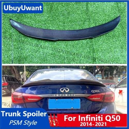 UBUYUWANT For 2014-2021 Infiniti Q50 Spoiler PSM Style Real Carbon Fiber Car Rear Trunk Spoiler Wing For Q50 Q50L Q50S Lip Wing