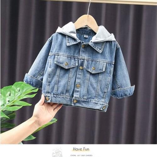Spring Boys Coat Denim Jackets for Girls Baby Coat Boy Hooded Jacket Baby Denim Jacket Childrens Clothing Kids Jacket Tops