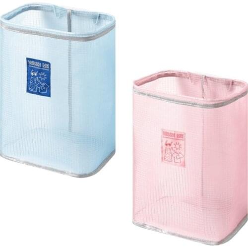 2 Pcs Wall Mounted Breathable Laundry Basket,Foldable Dirty Clothes Basket for Bathroom Clothes Storage