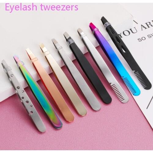 1 Pcs Eyelashes Tweezers Stainless Steel Superhard Tweezers High Precision Anti-static Tweezers For Eyelash Extensions Wholesale