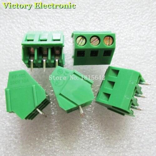10PCS/LOT KF103-5.08-3P KF103-3P 300V 10A Screw 3Pin 5.08mm Straight Pin PCB Screw Block 22-12A WG
