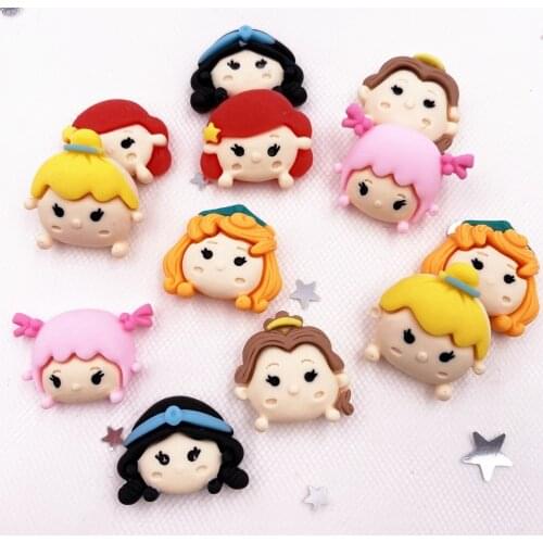 12PCS Hand Painted Resin Kawaii Colorful Gril Flatback Cabochon Figurine Scrapbook DIY Decor Home Stone Crafts OH24