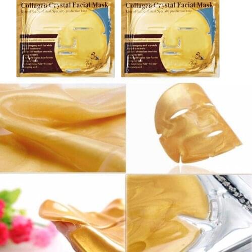 24K Gold Collagen Face Masks Crystal Golden Moisturizing Masks Anti-aging Beauty Nourishing Face Face Face Masks Care Skin V3O6
