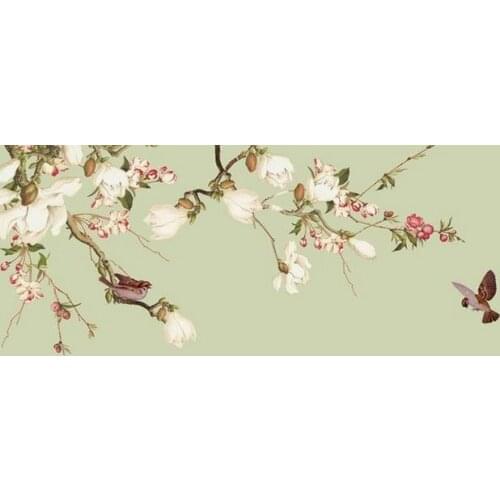 3d wallpaper for room Retro flowers and birds hand painted background wall custom 3d wallpaper living style wallpaper