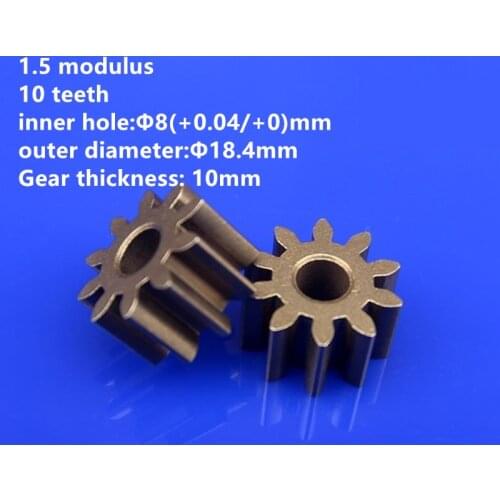 5pcs/lot Powder Metallurgy Cylindrical Gear 1.5 Modulus 10 Teeth Inner Bore 8mm Mini Gear for DIY Motor Accessories