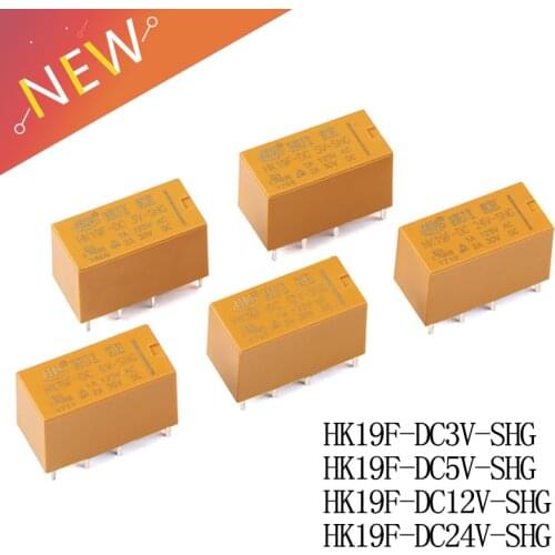 5PCS Relay HK19F-DC3V-SHG HK19F-DC5V-SHG HK19F-DC12V-SHG HK19F-DC24V-SHG HK19F 3V 5V 12V 24V 8PIN