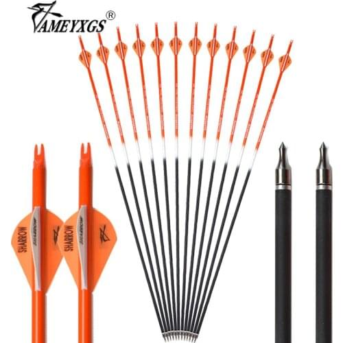 6/12pcs Archery Spine 500 Carbon OD8mm 31.5inch Camposite Carbon Shaft Outdoor Compound/Recurve Bow Hunting Shooting Accessories